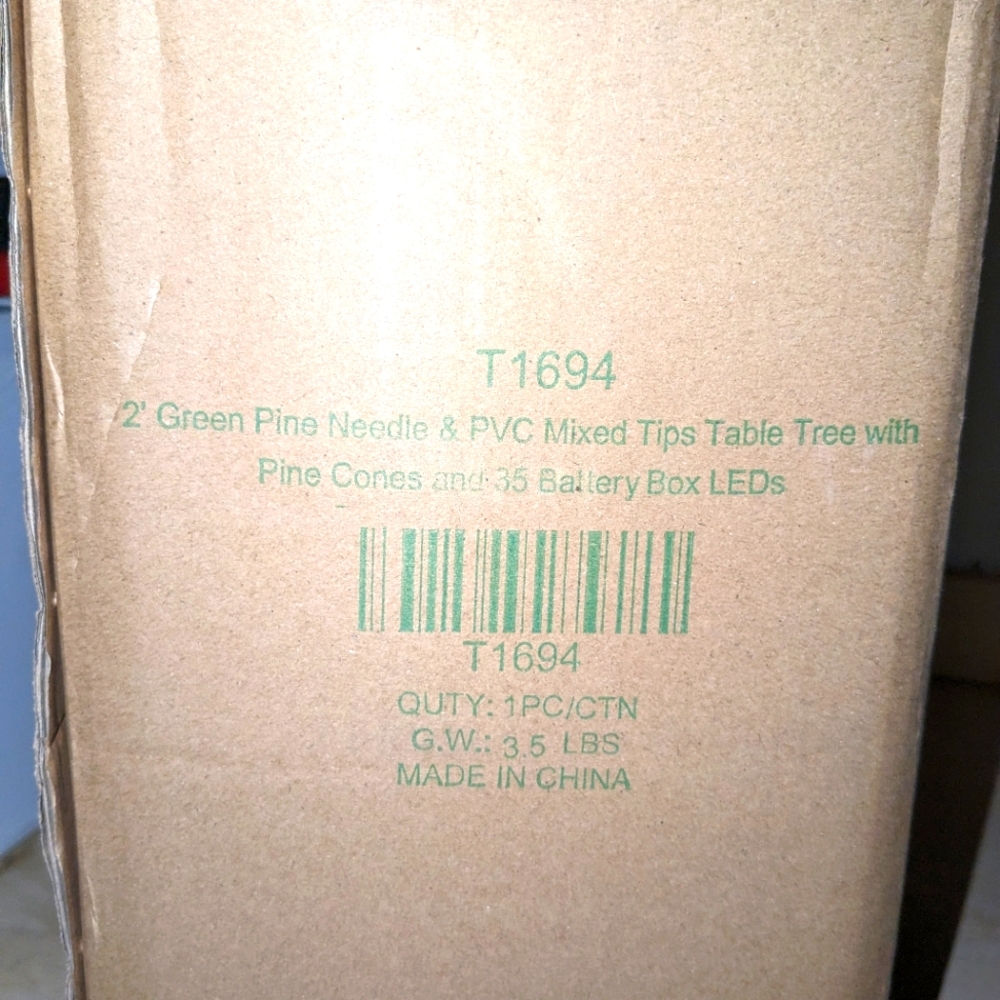 2ft. Pre-Lit Frosted Pine Artificial Christmas Tree with Pinecones - Picture 6 of 9